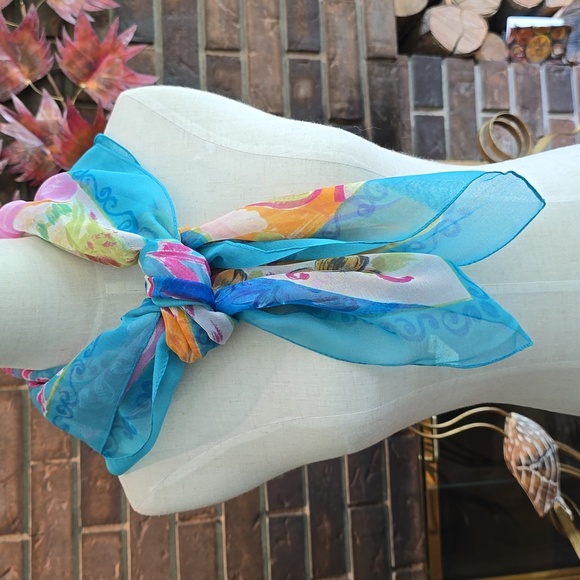 Vintage Floral Multicolour Scarf - Picture 2 of 8